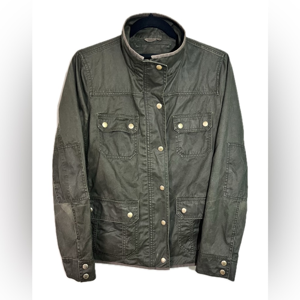J.Crew Women's Relaxed Boyfriend Field Jacket Size Medium Military Green